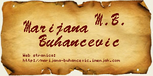 Marijana Buhančević vizit kartica